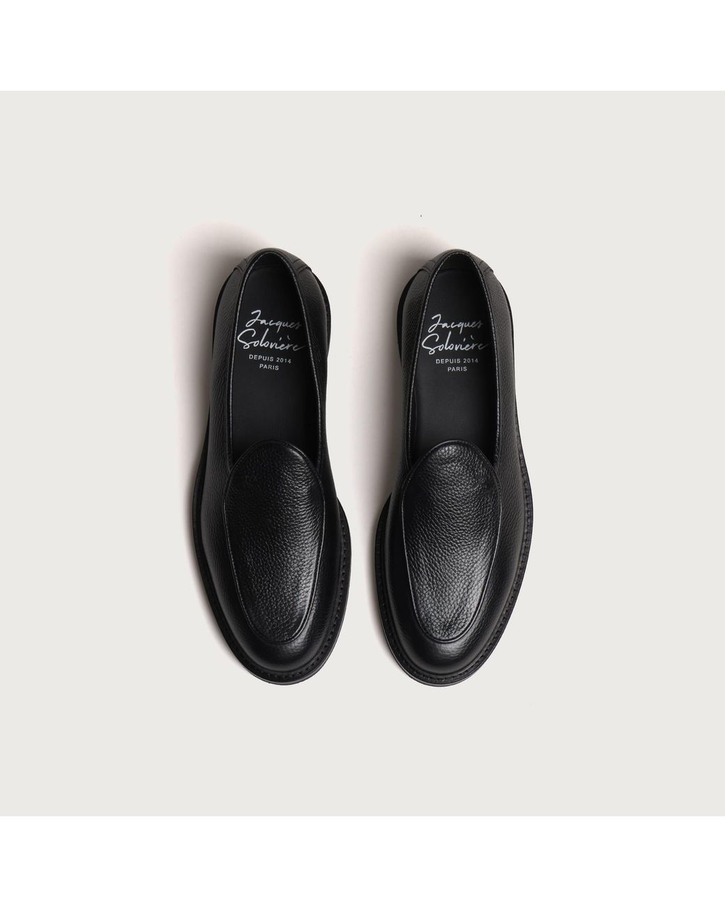 Jacques Soloviere Black Alexis Grain Loafer for men