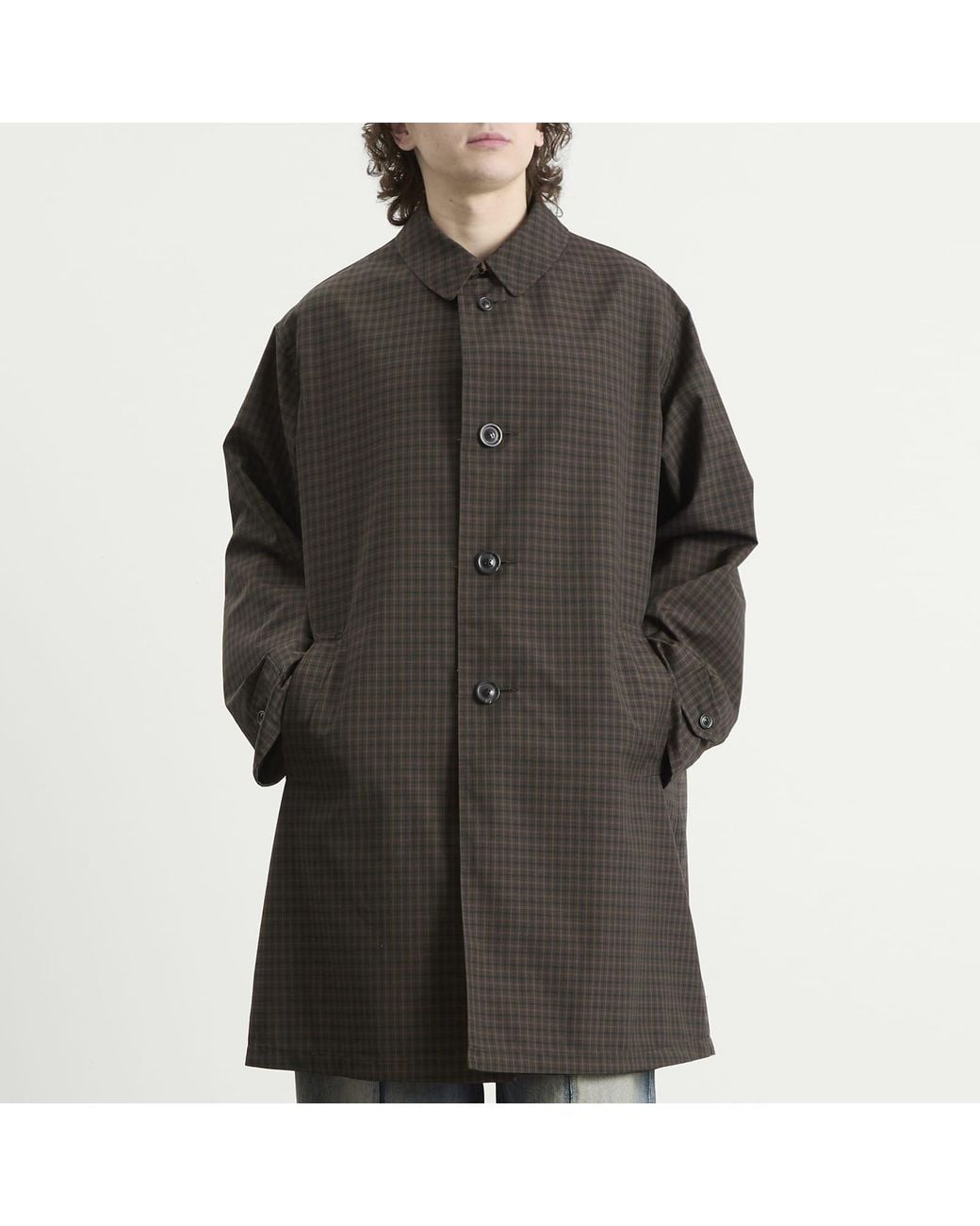 Maison Margiela Black Check Reversible Coat for men