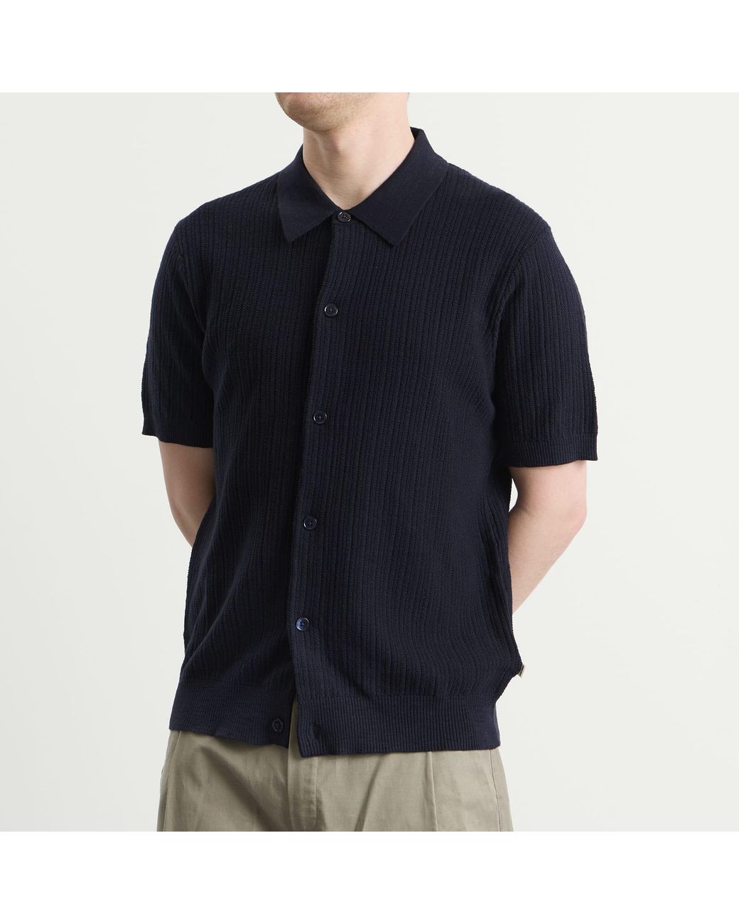 NN07 Blue Nolan Polo Cardigan for men
