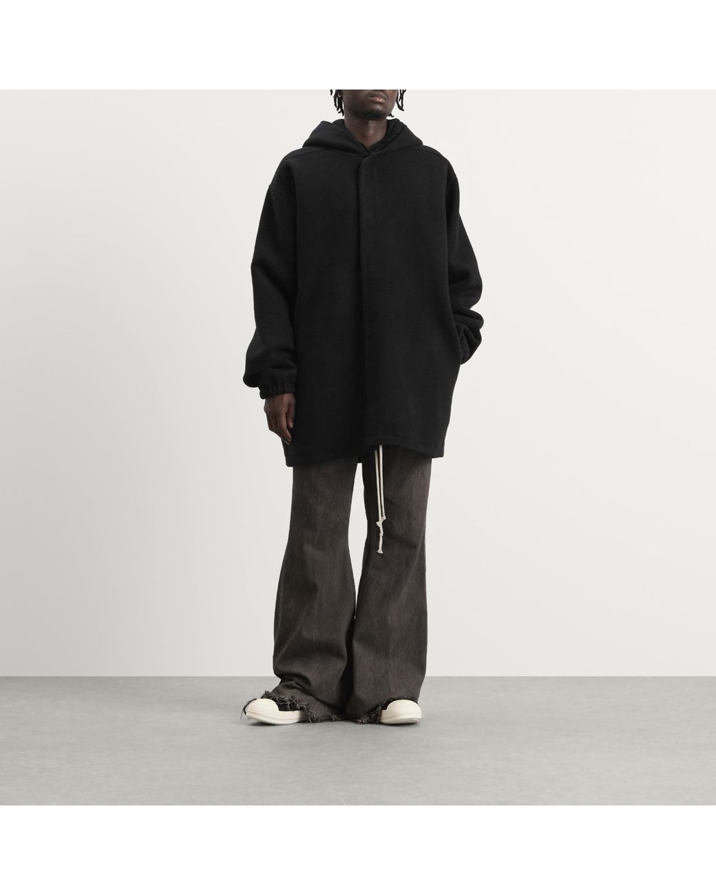 Rick Owens Black Hooded Tour Jacket for men
