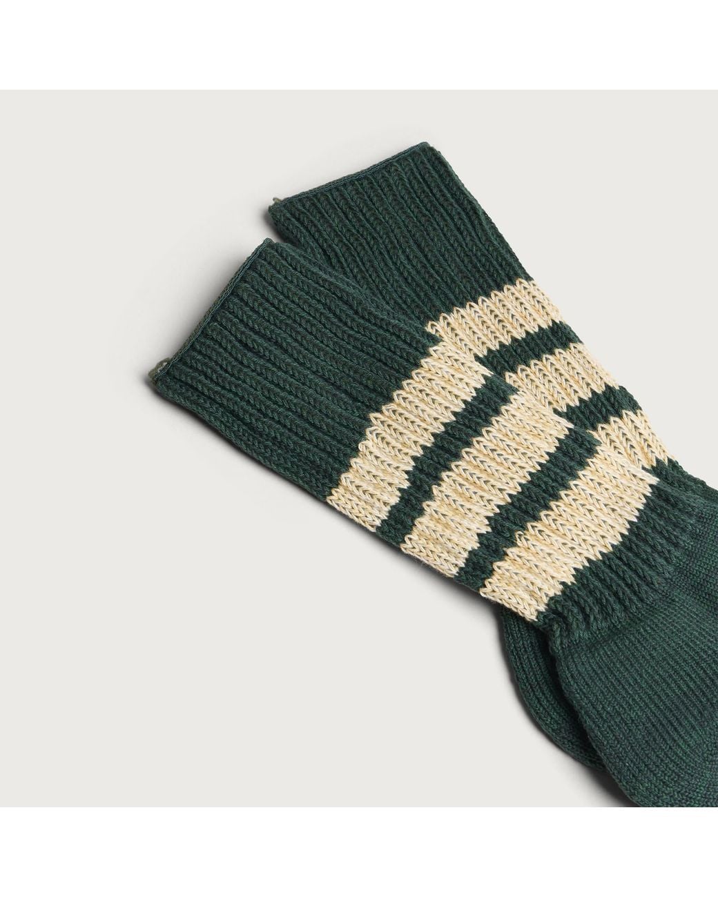 RoToTo Green Ribbed Crew Sock