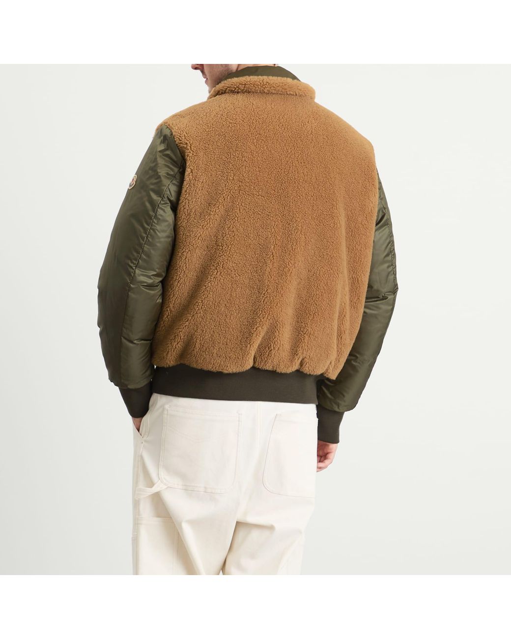 Moncler Green Maulevrier Bomber Reversible Teddy Jacket for men