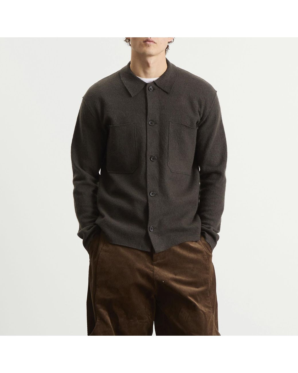 NN07 Black Jonas Boiled Wool Overshirt for men