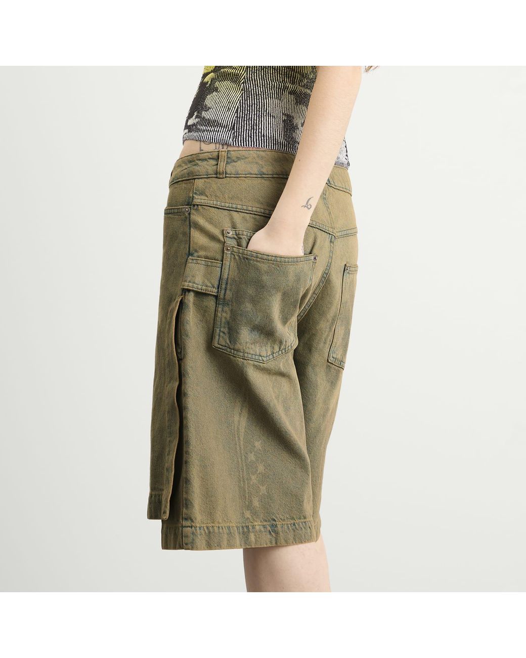 PAOLINA RUSSO Green Denim Skort