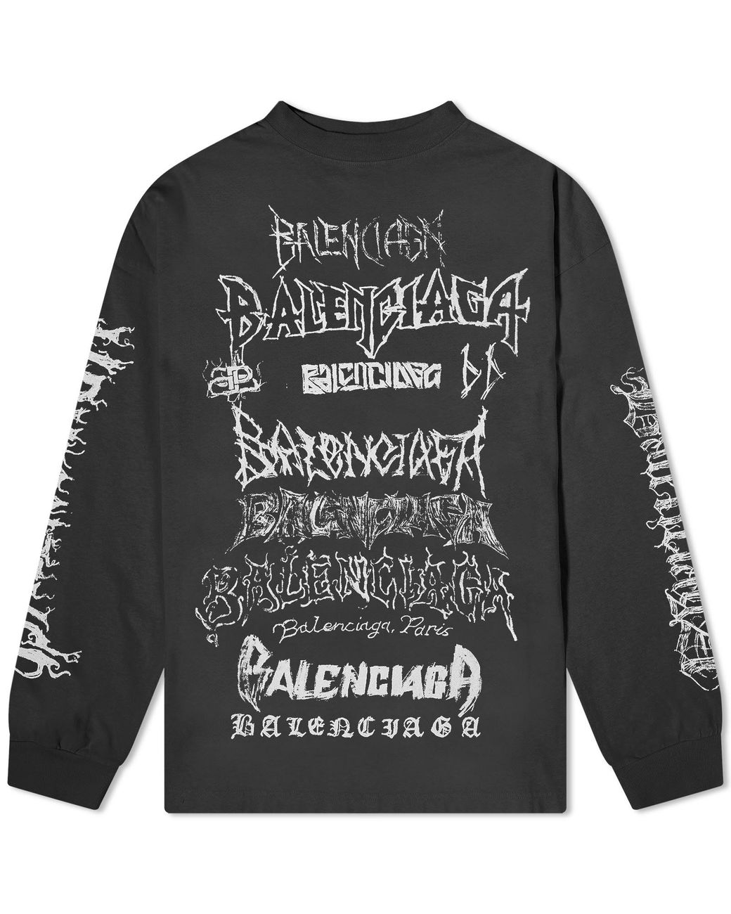 【BALENCIAGA】MAISON LOGO LONG SLEEVE T SHIRT Balenciaga - Maison cotton long-sleeved T-shirt Balenciaga