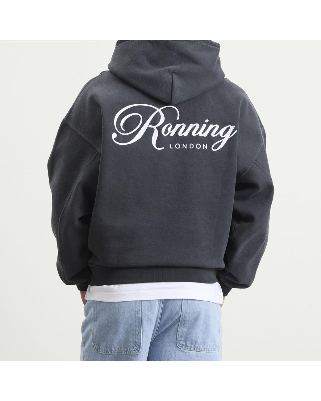 Ronning Black Script Hoodie for men