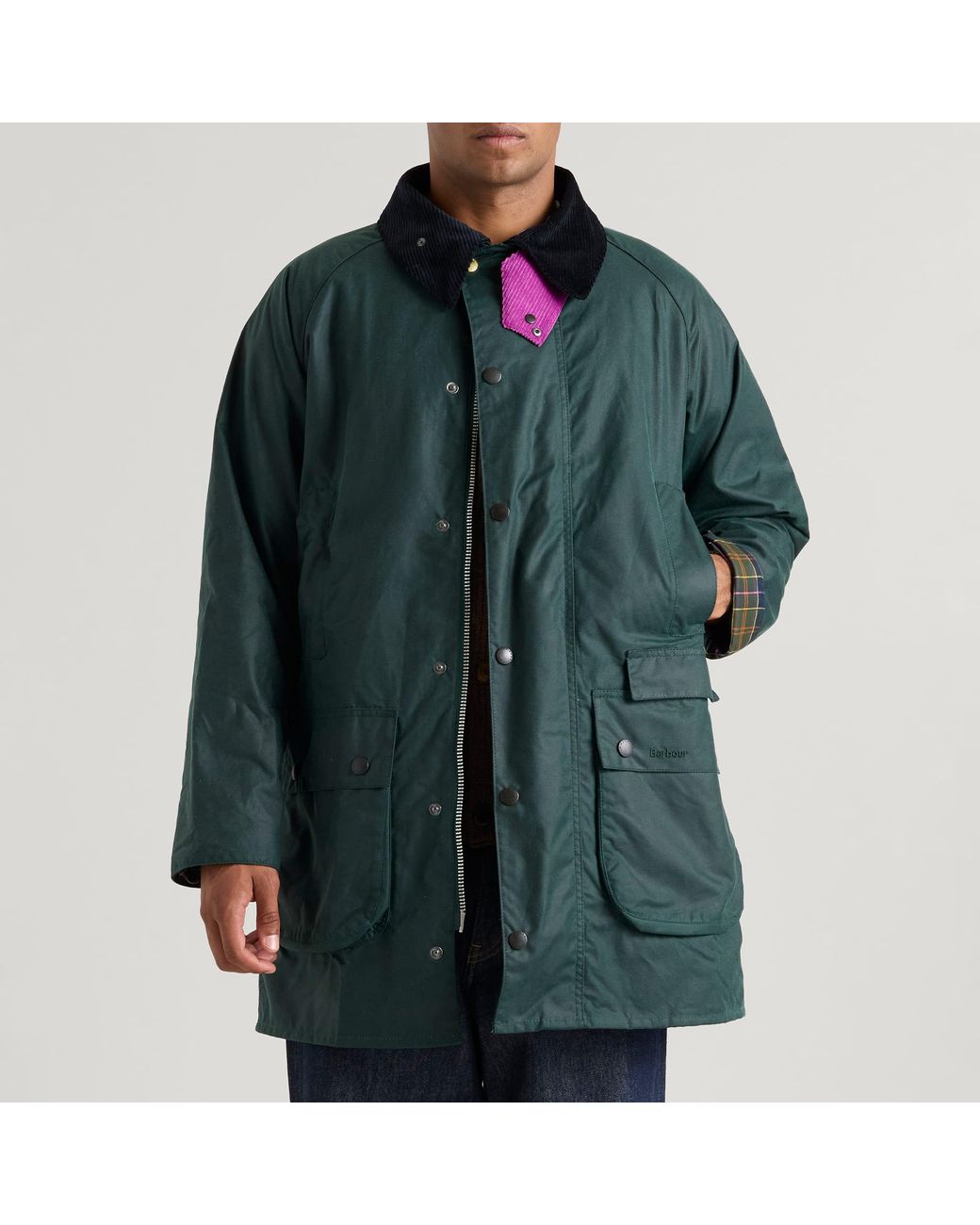 Barbour Green X Paul Smith Gamefair Wax Jacket for men