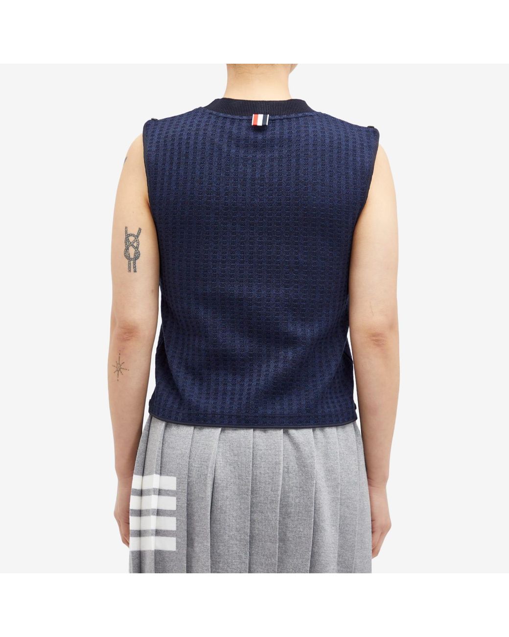 Thom Browne Navy Jacquard Vest