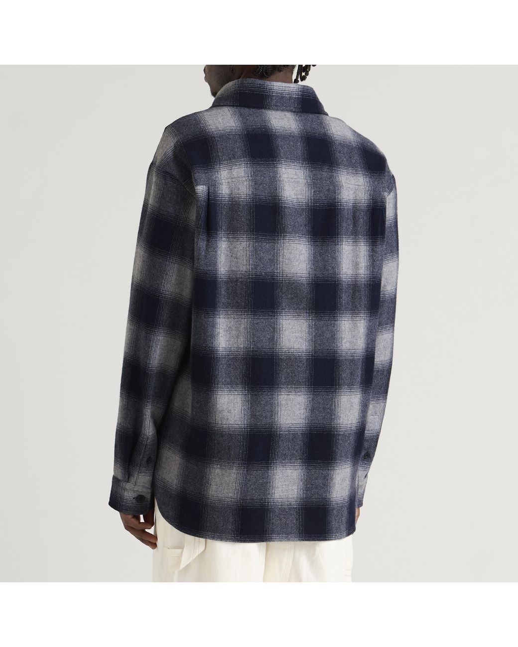 A.P.C. Blue Malaury Check Wool Overshirt for men