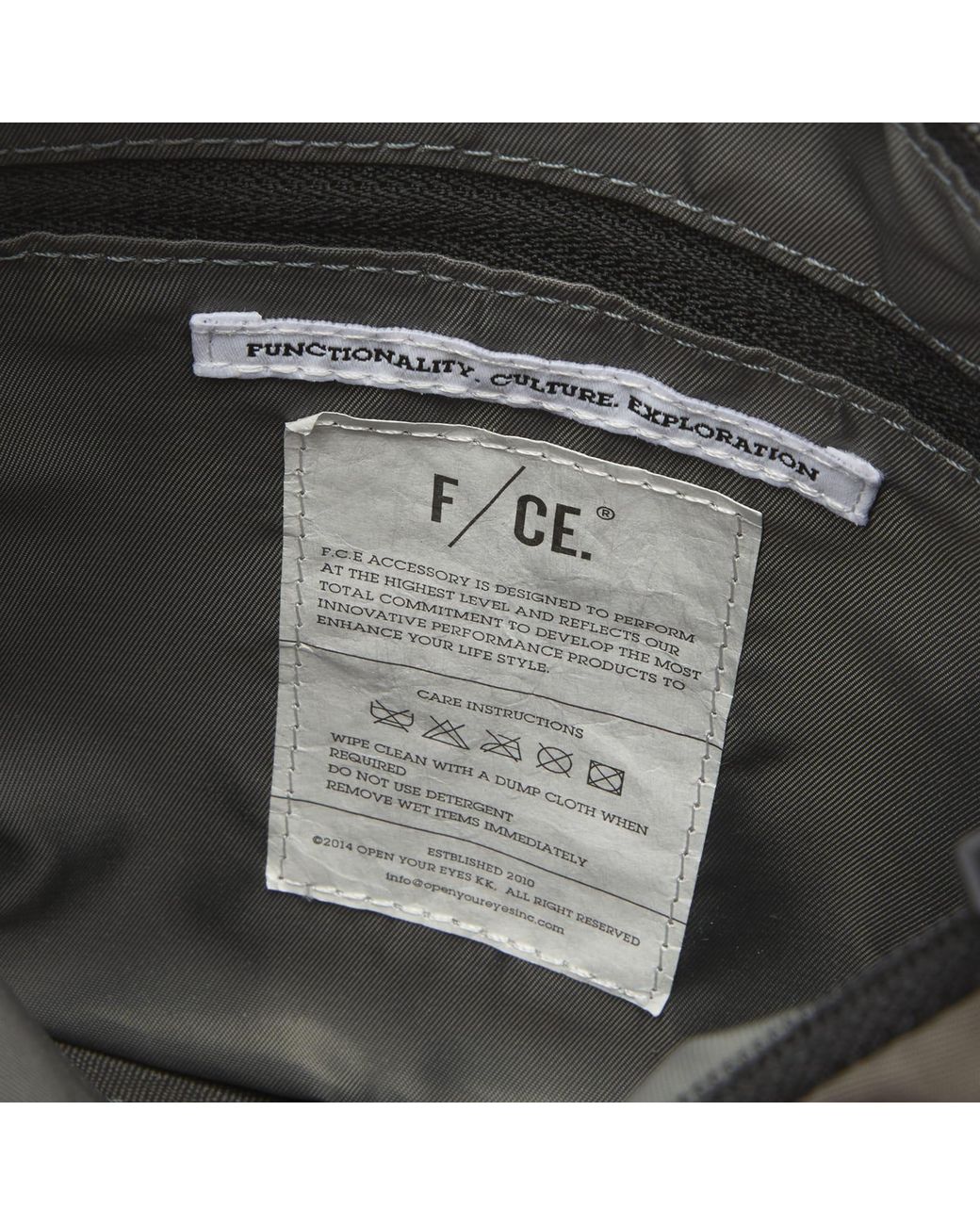 F/CE Gray Textured Twill Pouch
