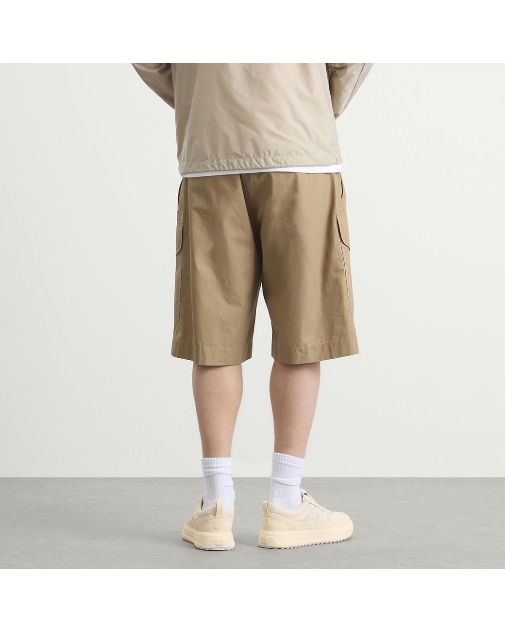 Moncler Natural Drawstring Cargo Shorts for men