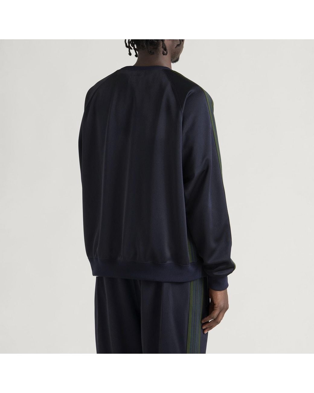 Needles Blue Poly Smooth Crew Neck Sweatshirt for men
