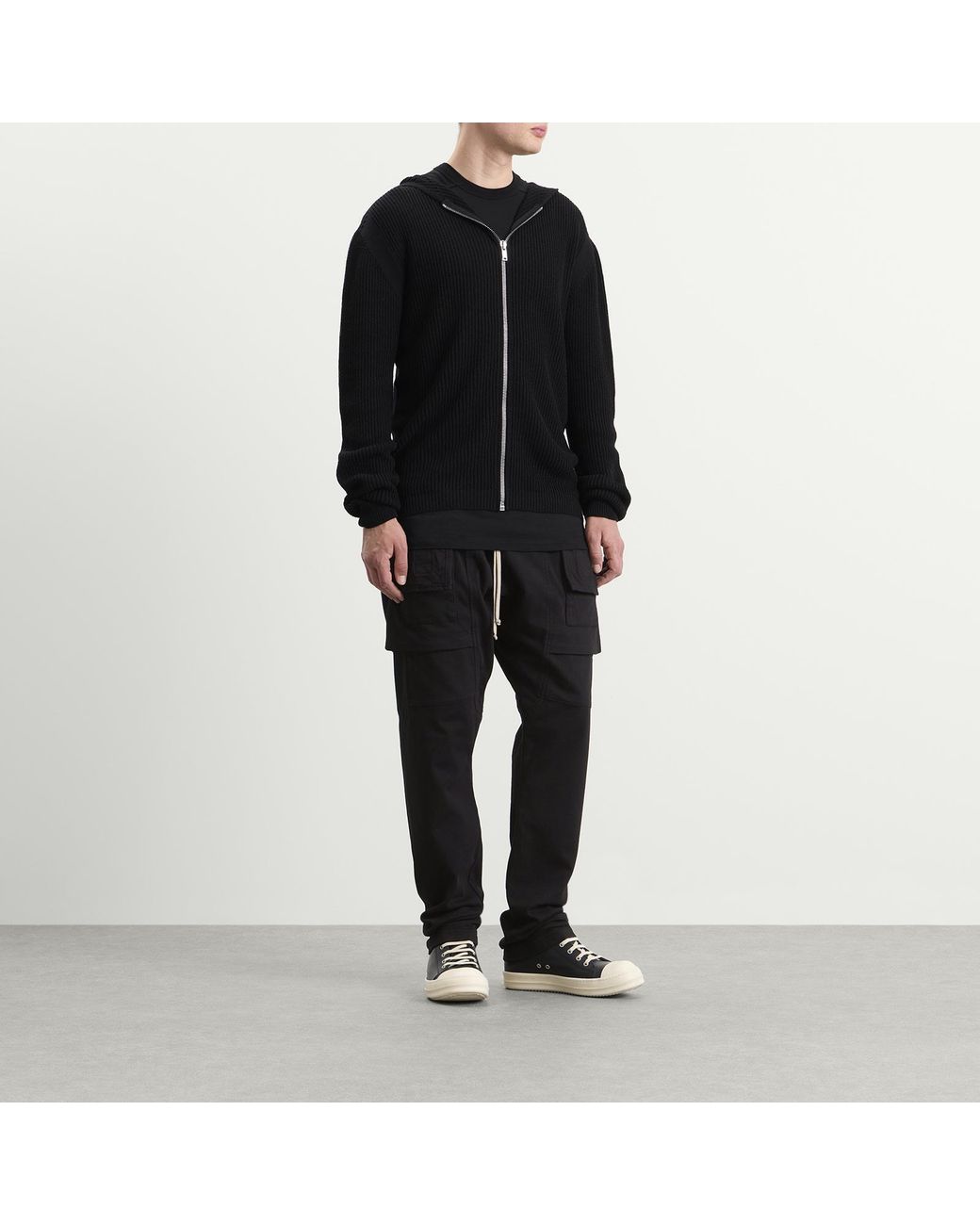 Rick Owens Black Creatch Cargo Trousers for men