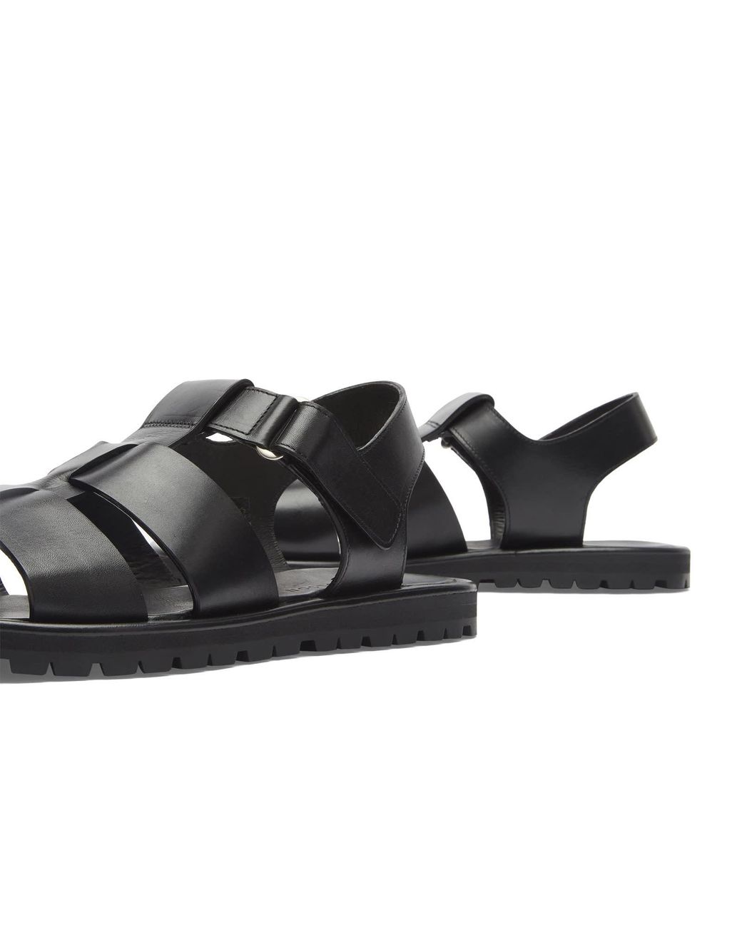 Studio Nicholson Black Sandom Leather Fisherman Sandal for men