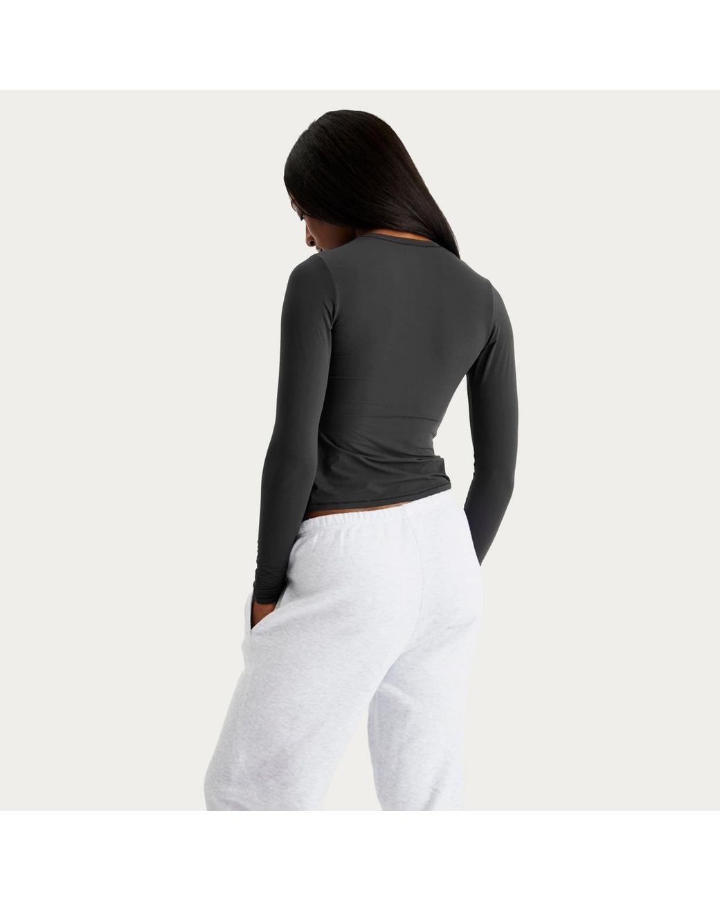 Skims Black Fits Everybody Long Sleeve T-Shirt