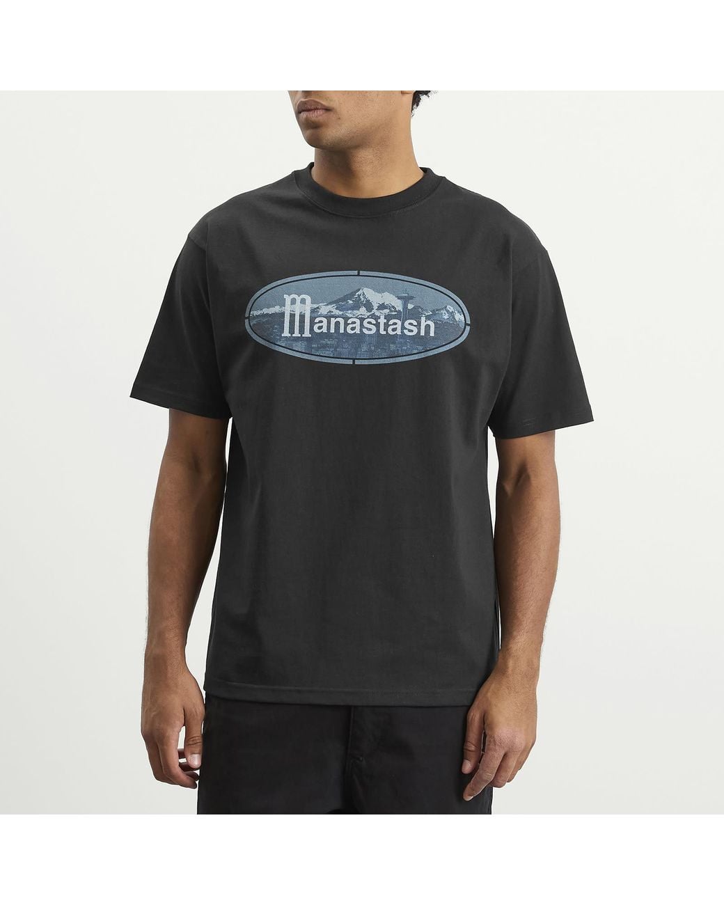 Manastash Black Ridge Logo T-Shirt for men