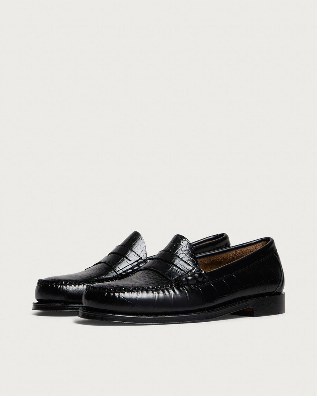 Colorado Size G.H. Bass & Co. Larson Exotic Penny Loafer in Black for Men | Lyst