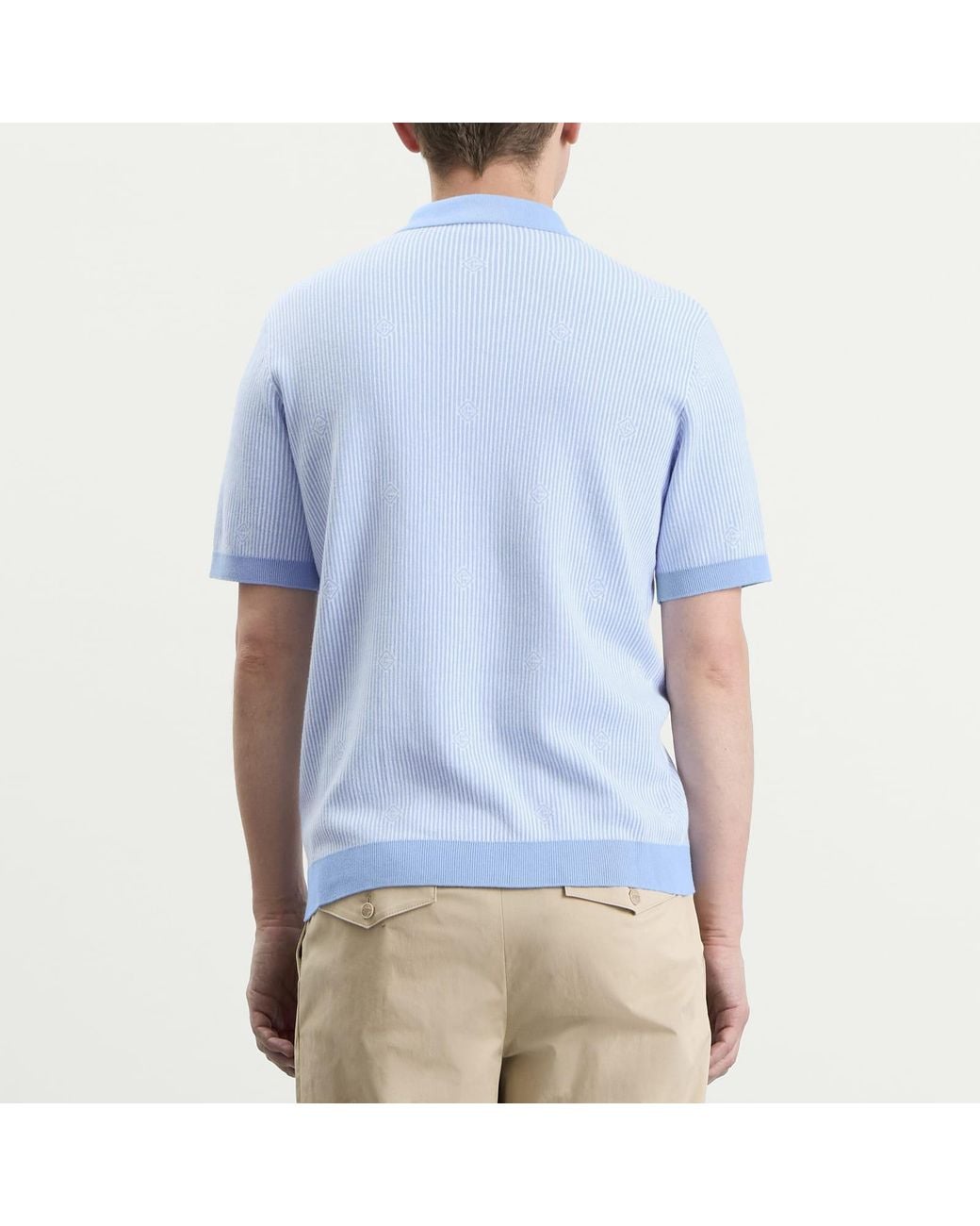Casablanca Blue Pinstripe Polo Shirt for men
