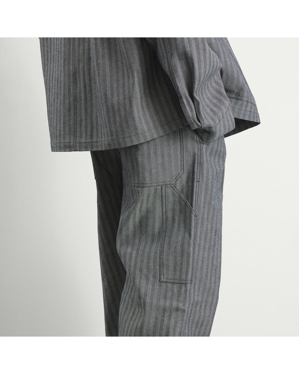 Applied Art Forms Gray Herringbone Contruction Pants for men