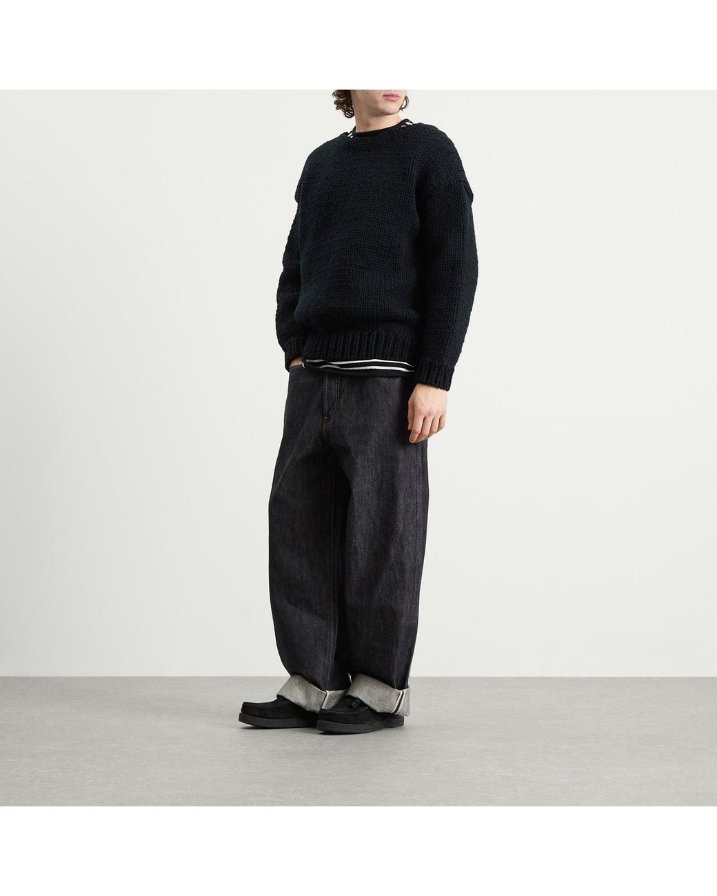 Visvim Amplus Boatneck Hand Knit in Blue for Men | Lyst