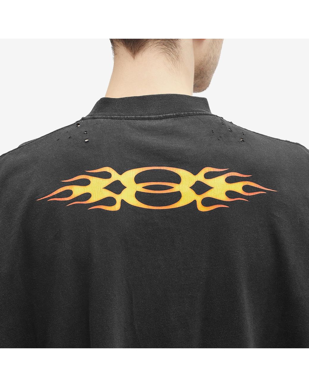 【送料関税込】Balenciaga Flame Short Sleeve T Shirt Balenciaga Flame Short Sleeve T Shirt Washed Out Black | END