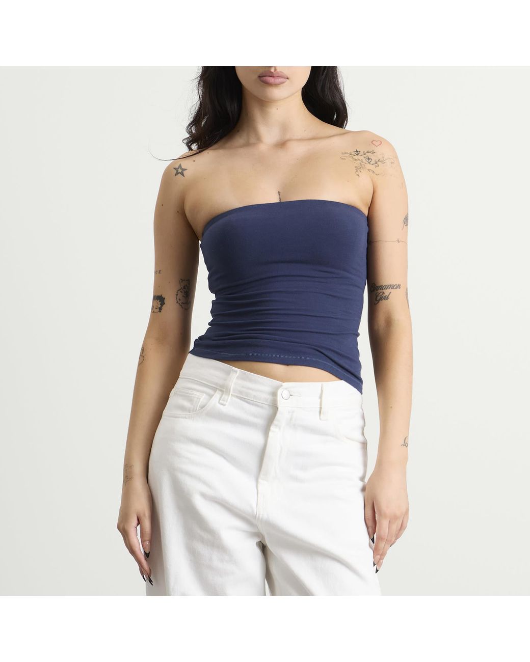 Skims Blue Cotton Jersey Tube Top
