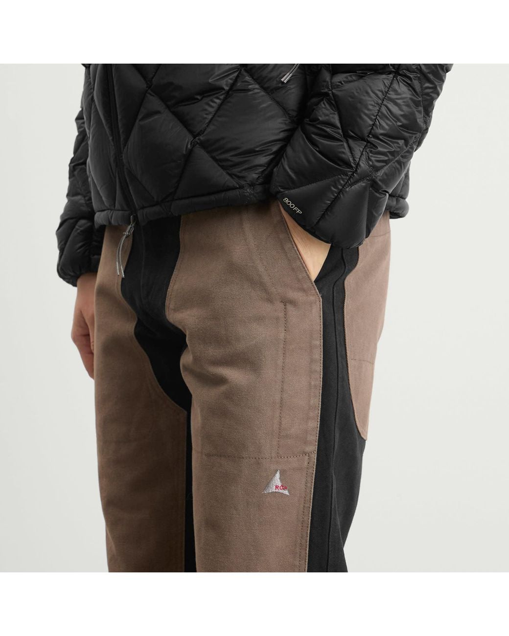 Roa Brown Fomes Double Knee Washed Canvas Pant for men
