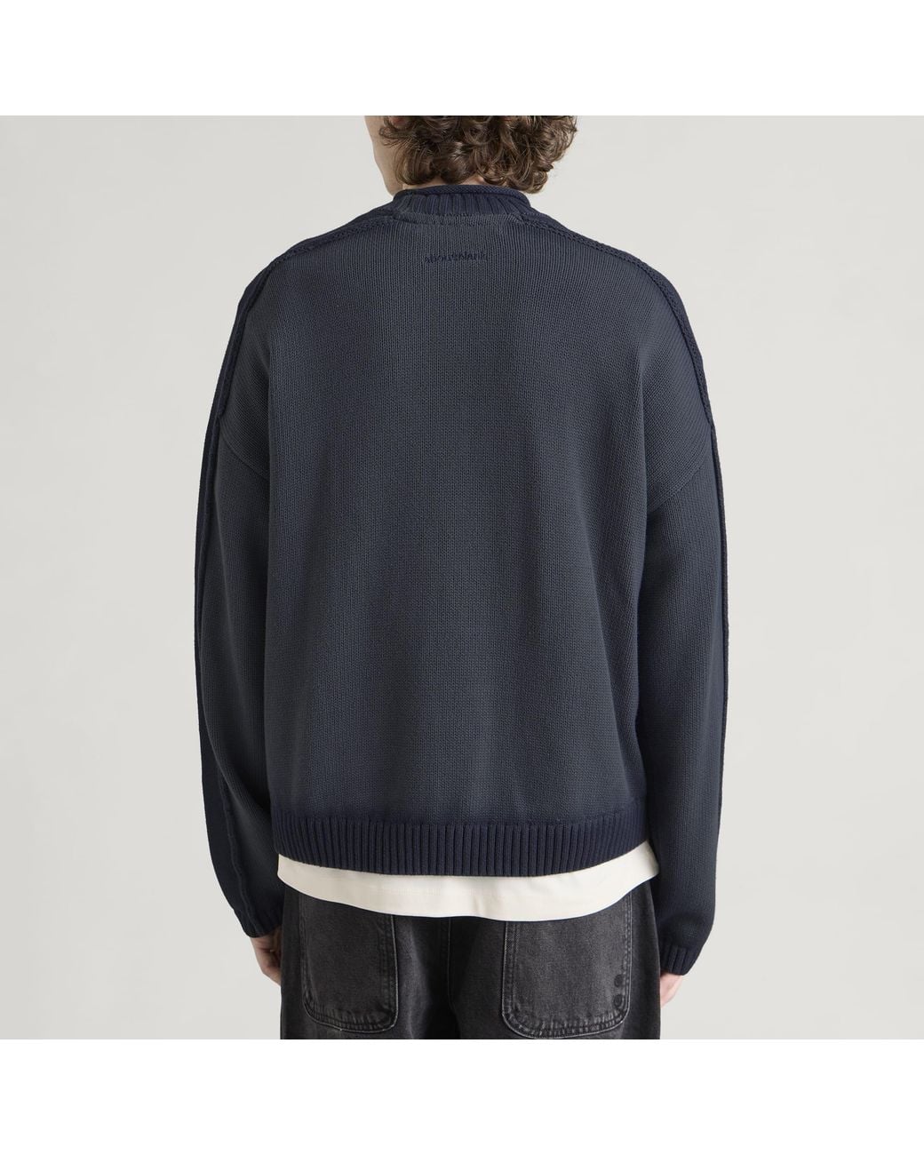 About Blank Blue Spray Dye Knit Crew for men