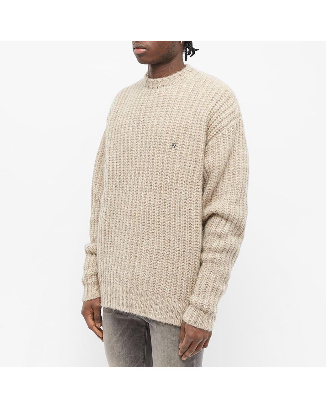 Represent Heavy Rib Knitted Sweater in Natural for Men | Lyst UK