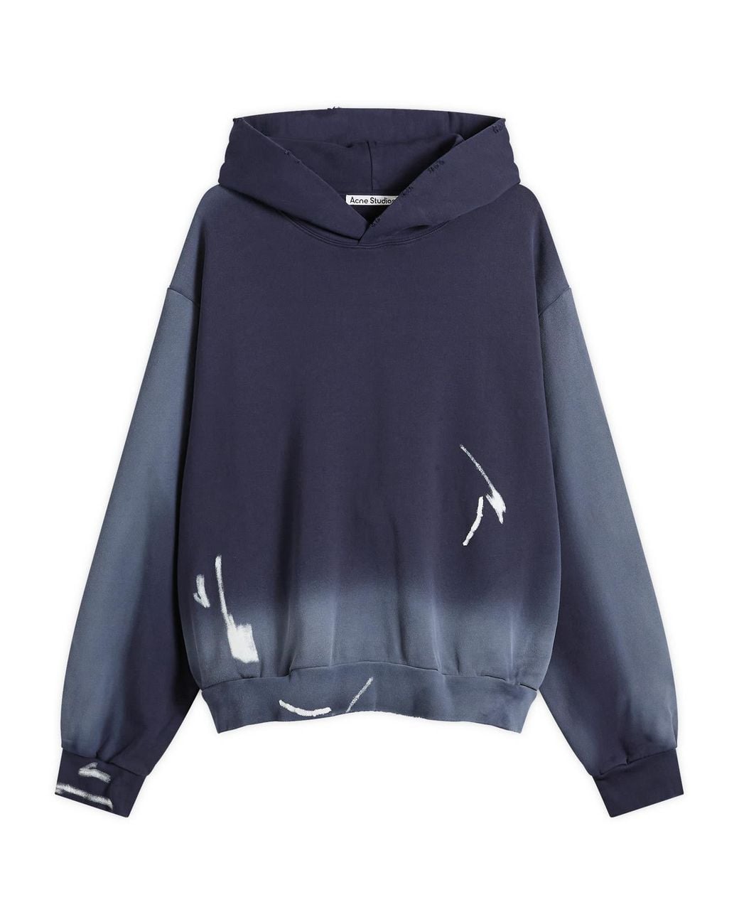 Acne Blue Bow Spray Print Hoodie for men