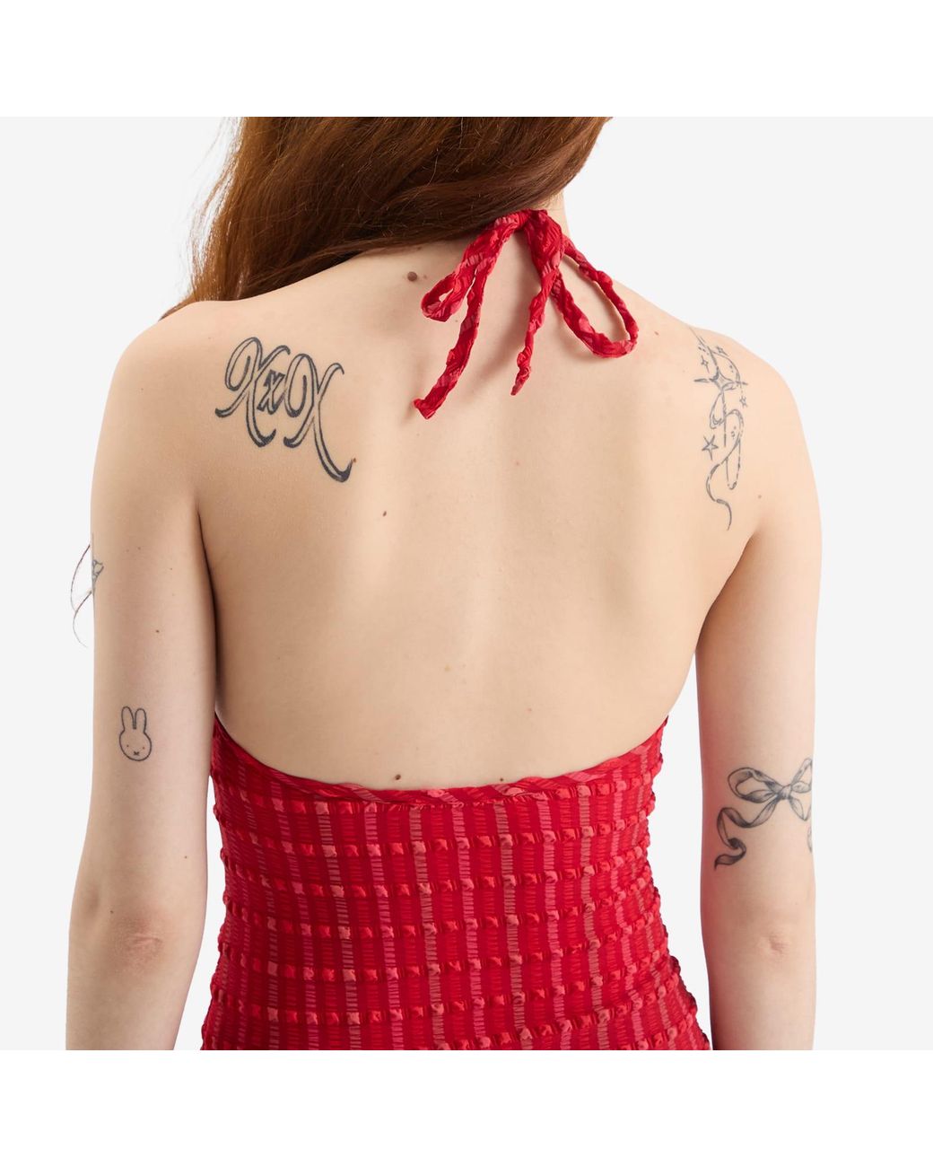 Peachy Den Red Cindy Halter Top