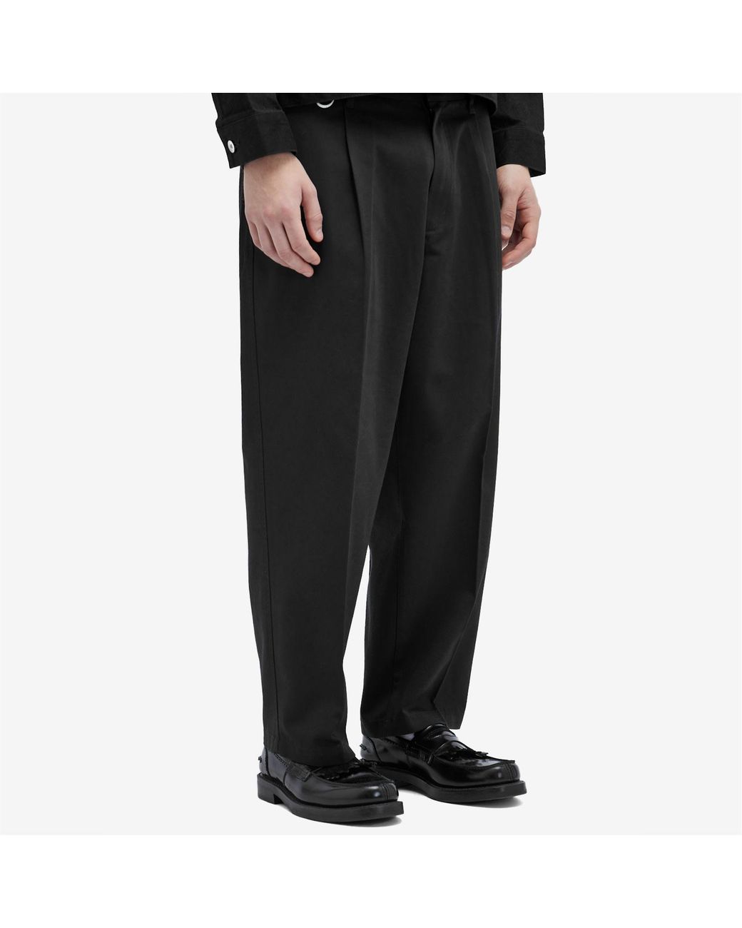 パンツ un peu different tuck wide baggy slacks neighborhood-Black-X-Dickies-