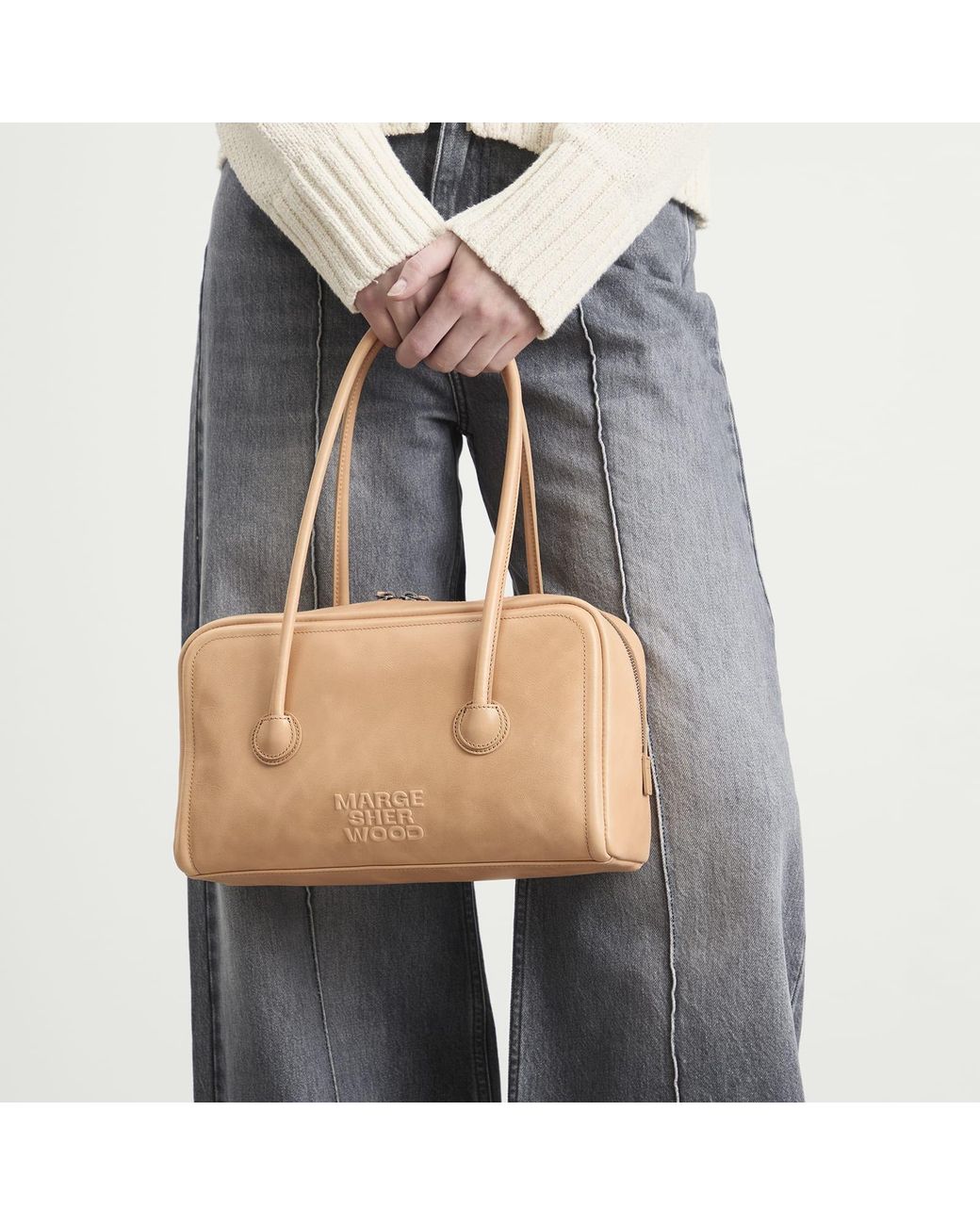 MARGE SHERWOOD Natural Small Soft Boston Bag