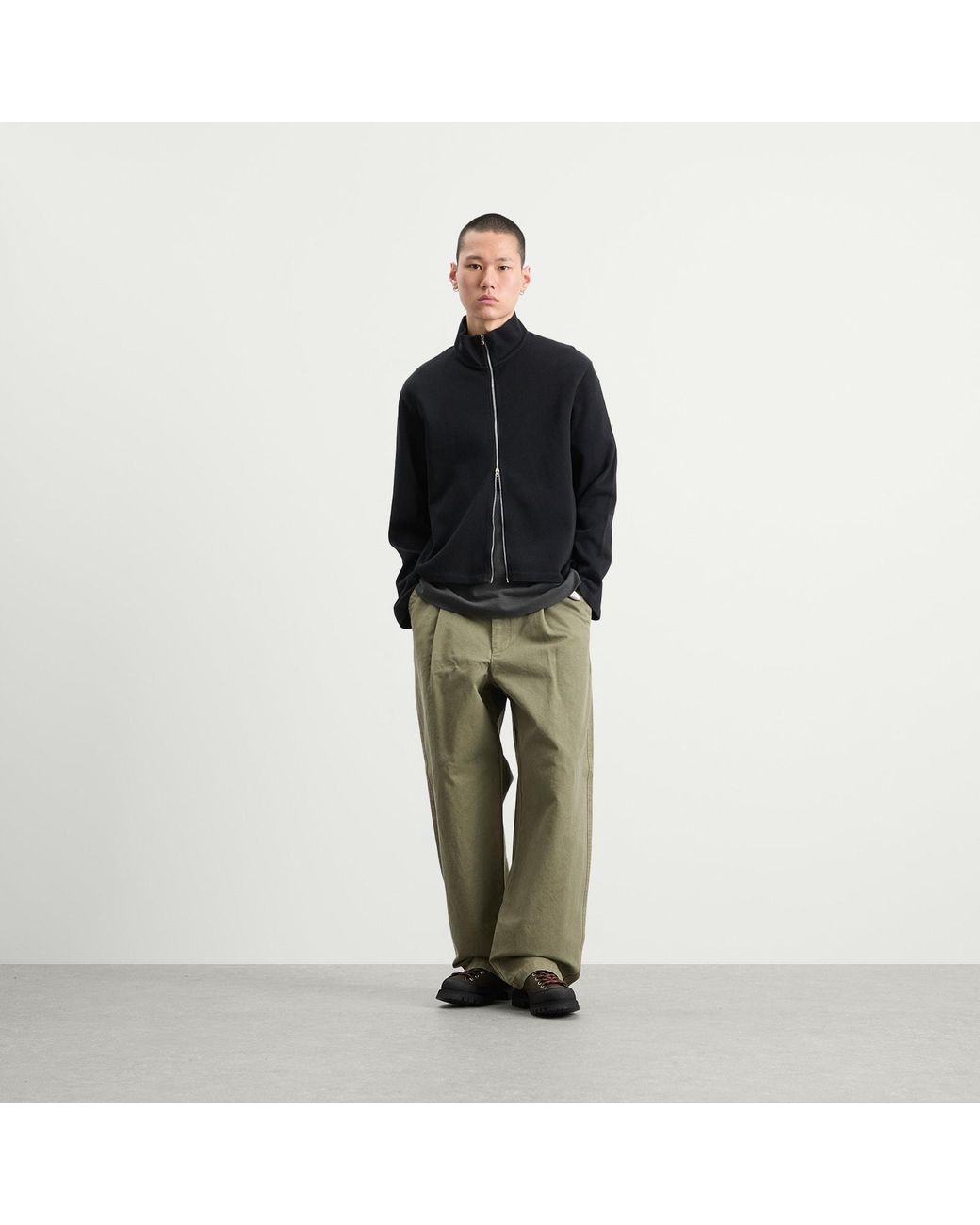BOUND Green Heavy Canvas Workwear Trousers for men