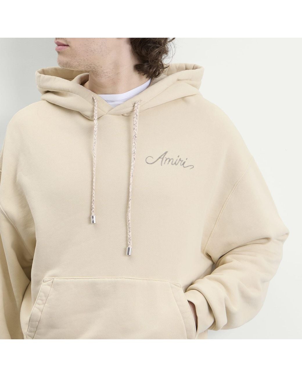 Amiri Natural Ma Check Patch Skate Hoodie for men