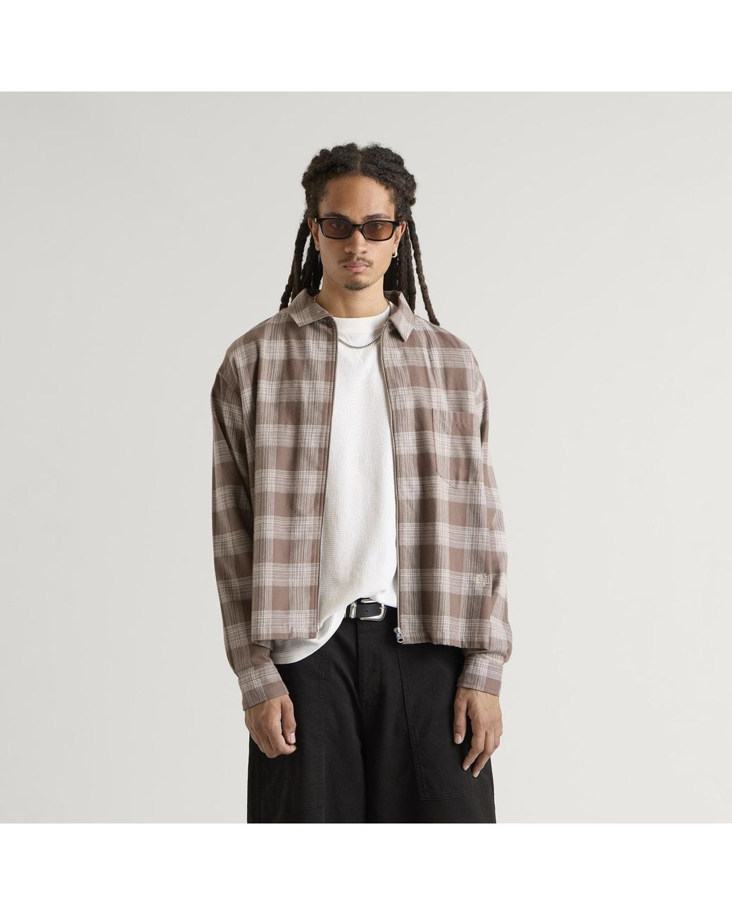 END. Brown Border Shirt for men