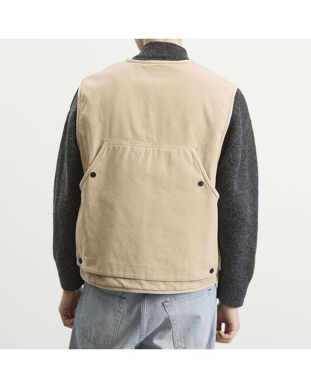 Stone Island Natural Panama Cotton Old Effect Primaloft Vest for men
