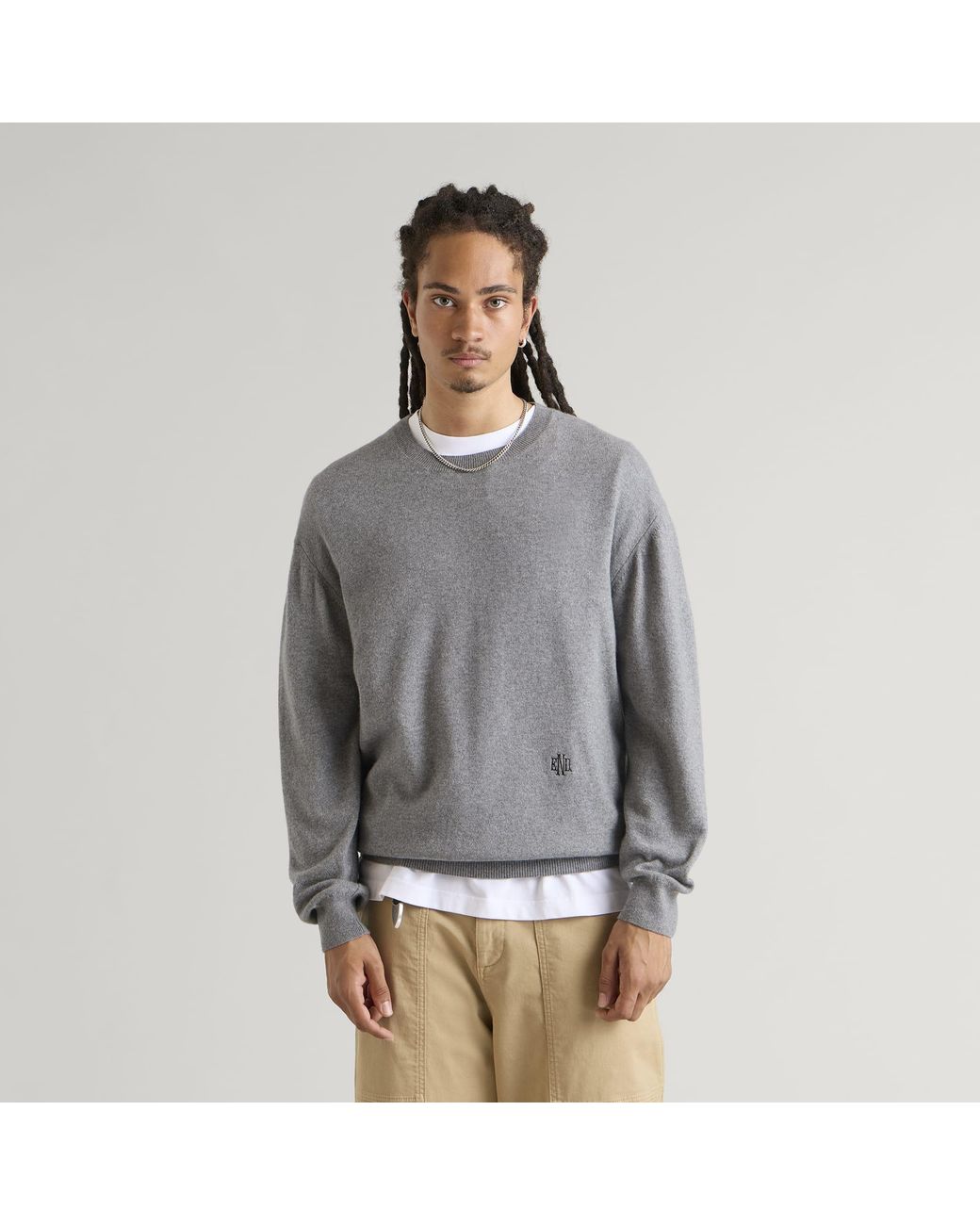 END. Gray Monogram Jumper for men