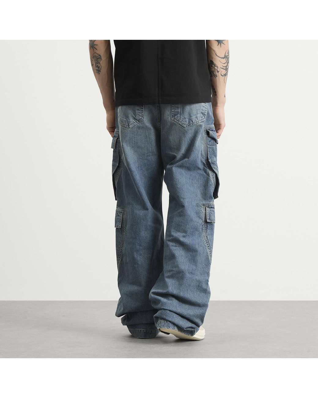Rick Owens Blue Double Cargo Jeans for men