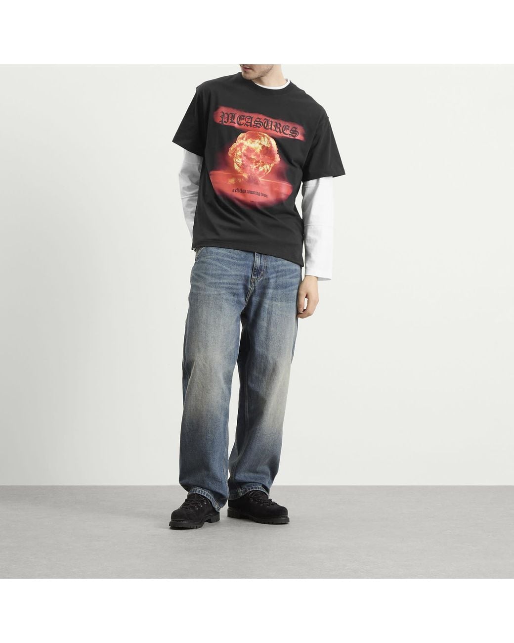 Pleasures Black Quarrel T-Shirt for men