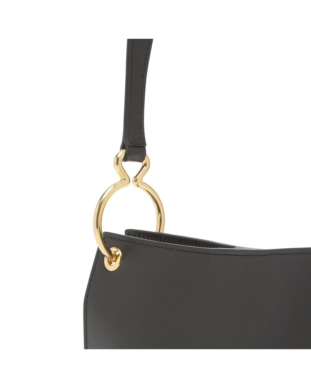 Jil Sander Black Otto Sm Leather Shoulder Bag
