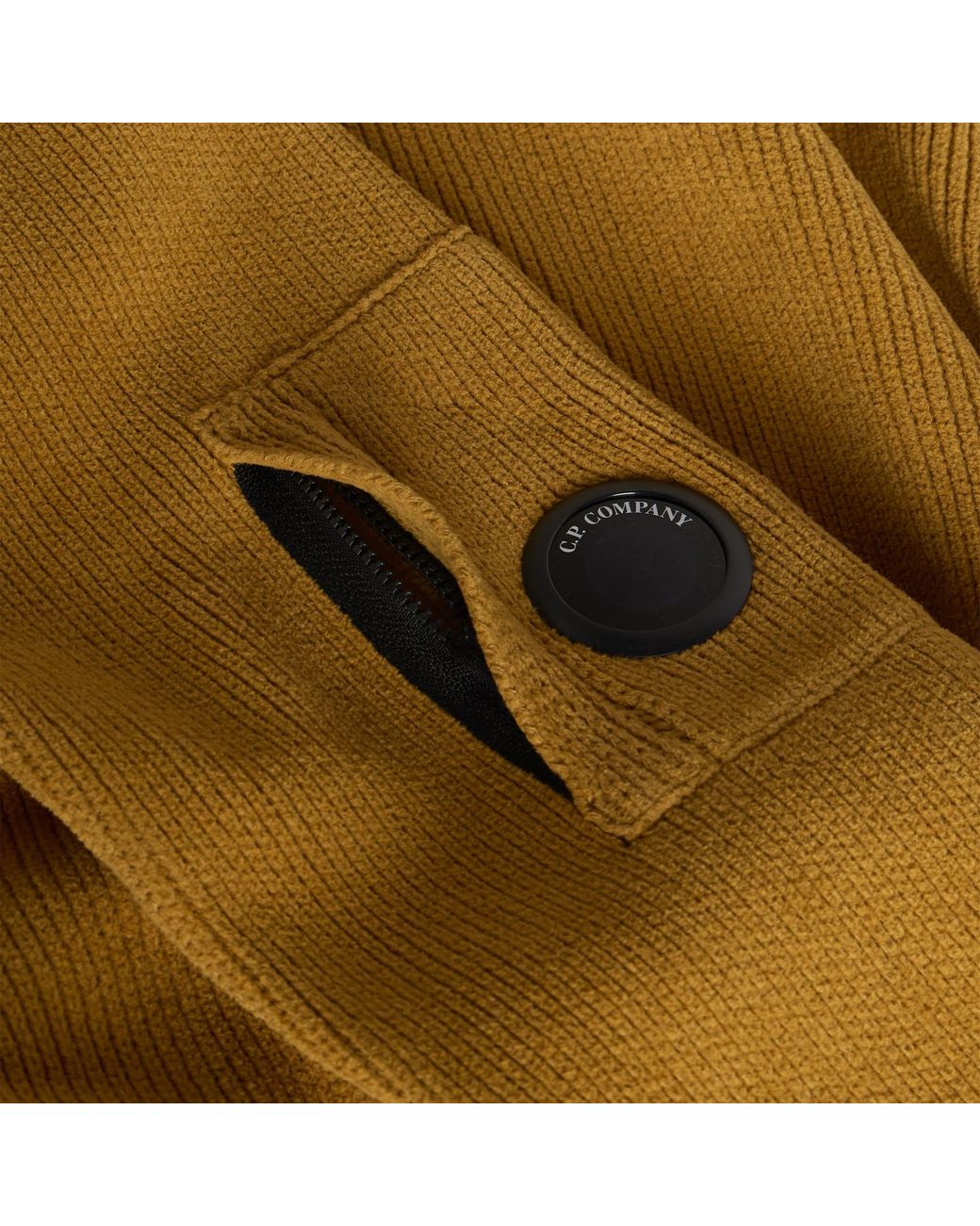 C P Company Yellow Chenille Knit Lens Jumper for men