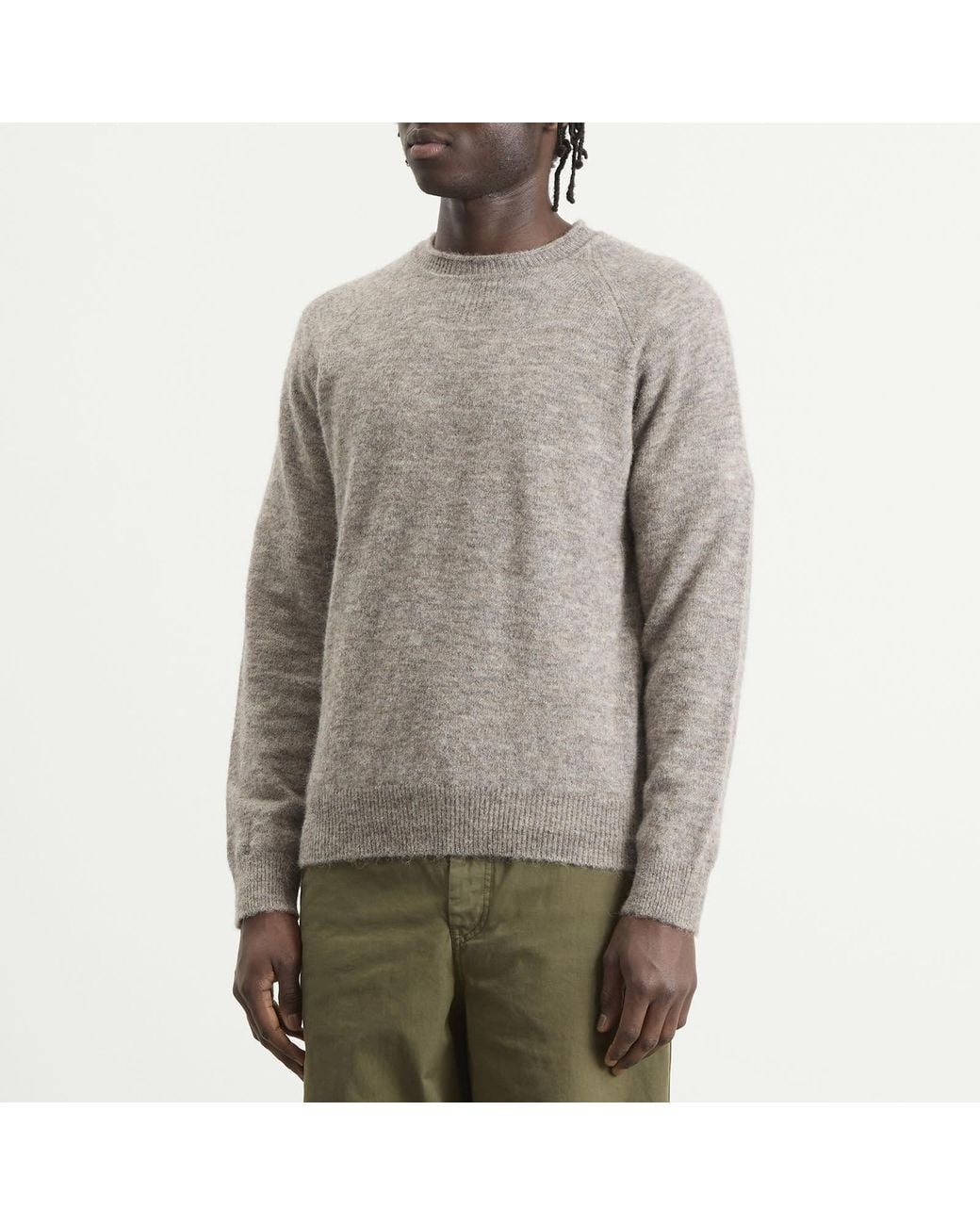 Norse Projects Gray Skogafoss Baby Alpaca Jumper for men