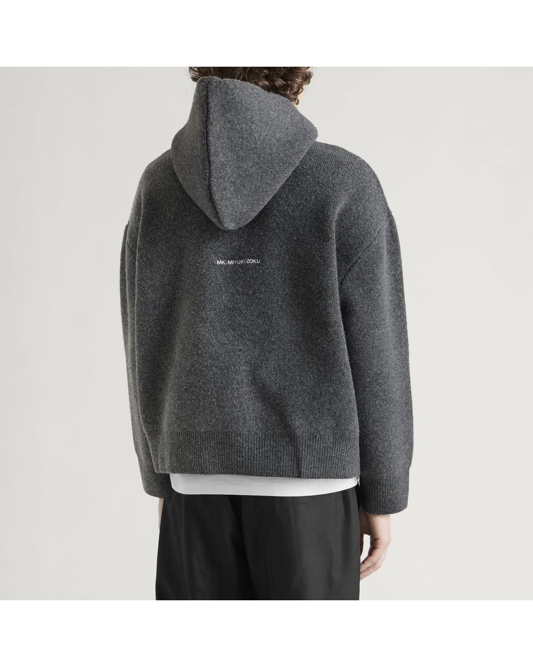 MKI Miyuki-Zoku Gray Double Knit Hoody for men