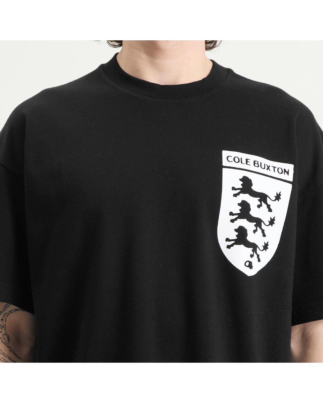 Cole Buxton Black Three Lions T-Shirt for men