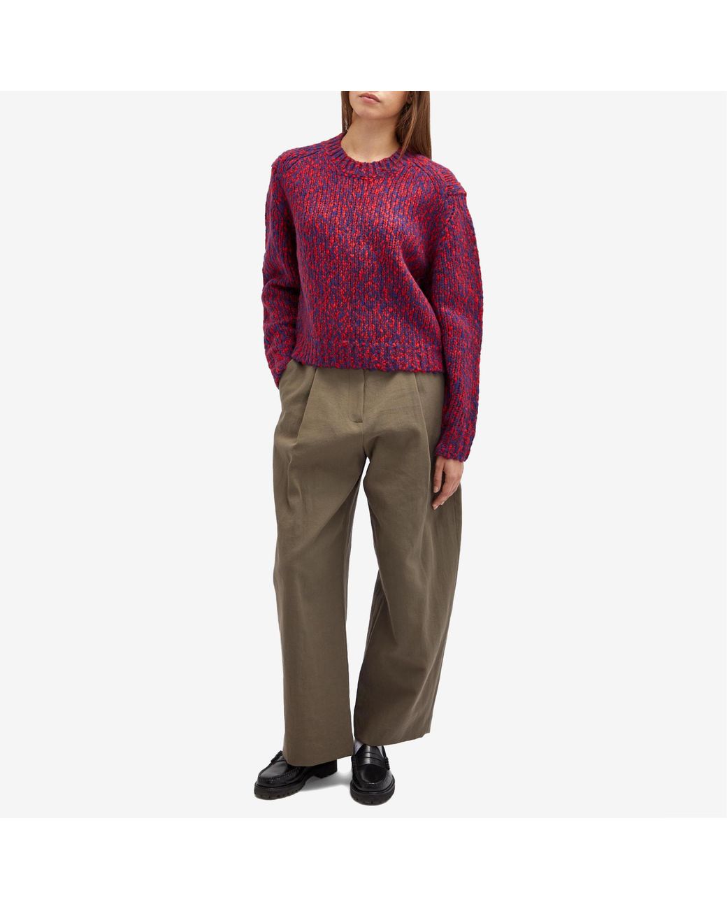 Closed Purple Cropped Crew Neck