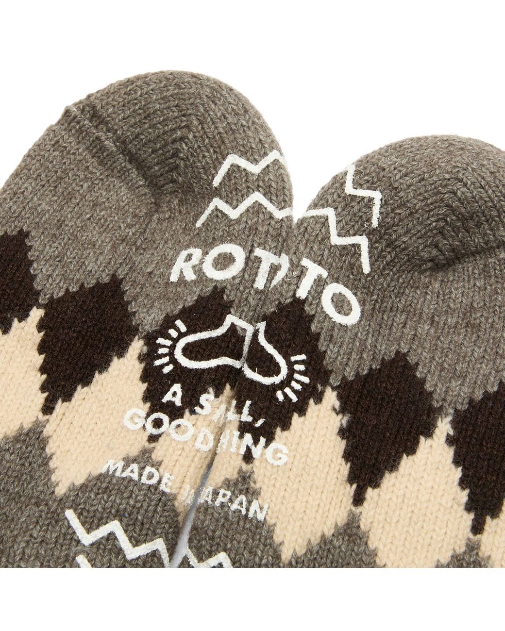 RoToTo Brown Diamond Comfy Room Sock