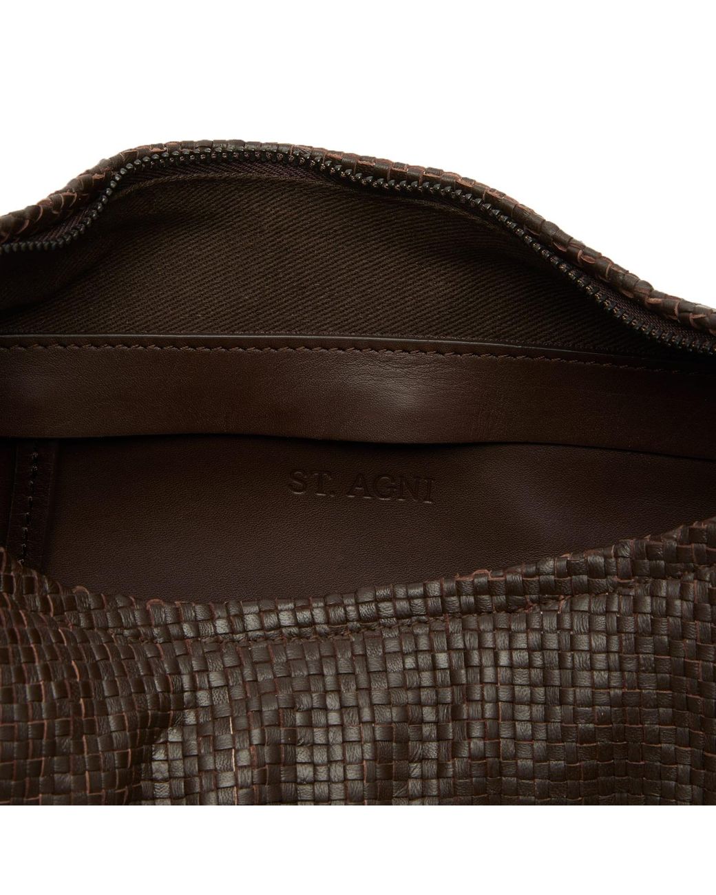 St. Agni Brown Woven Large Bon Bon Bag