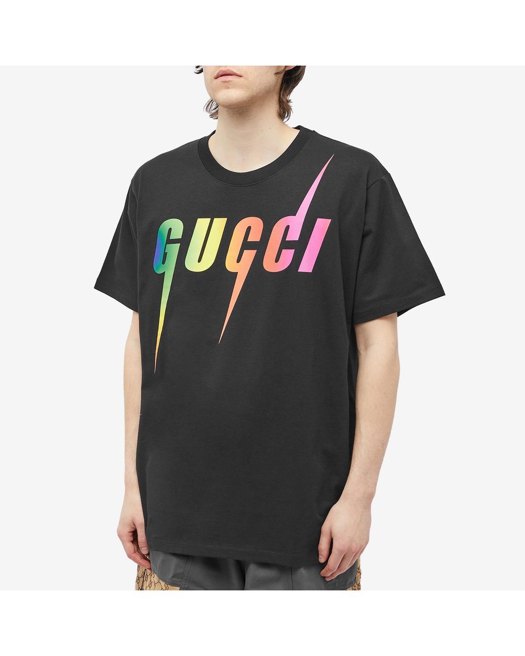 Gucci Rainbow Blade T-shirt in Black for Men | Lyst