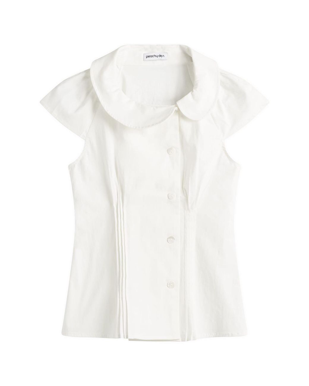 Peachy Den White Missy Asymmetric Blouse